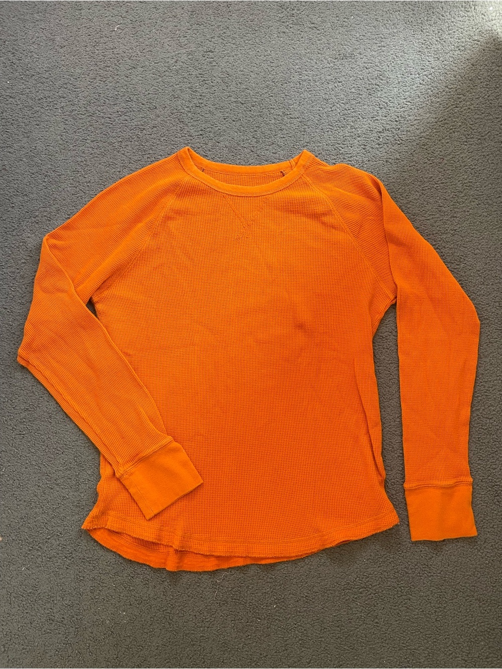 Mossimo Supply Co. Orange Waffle Knit Long Sleeve Tee